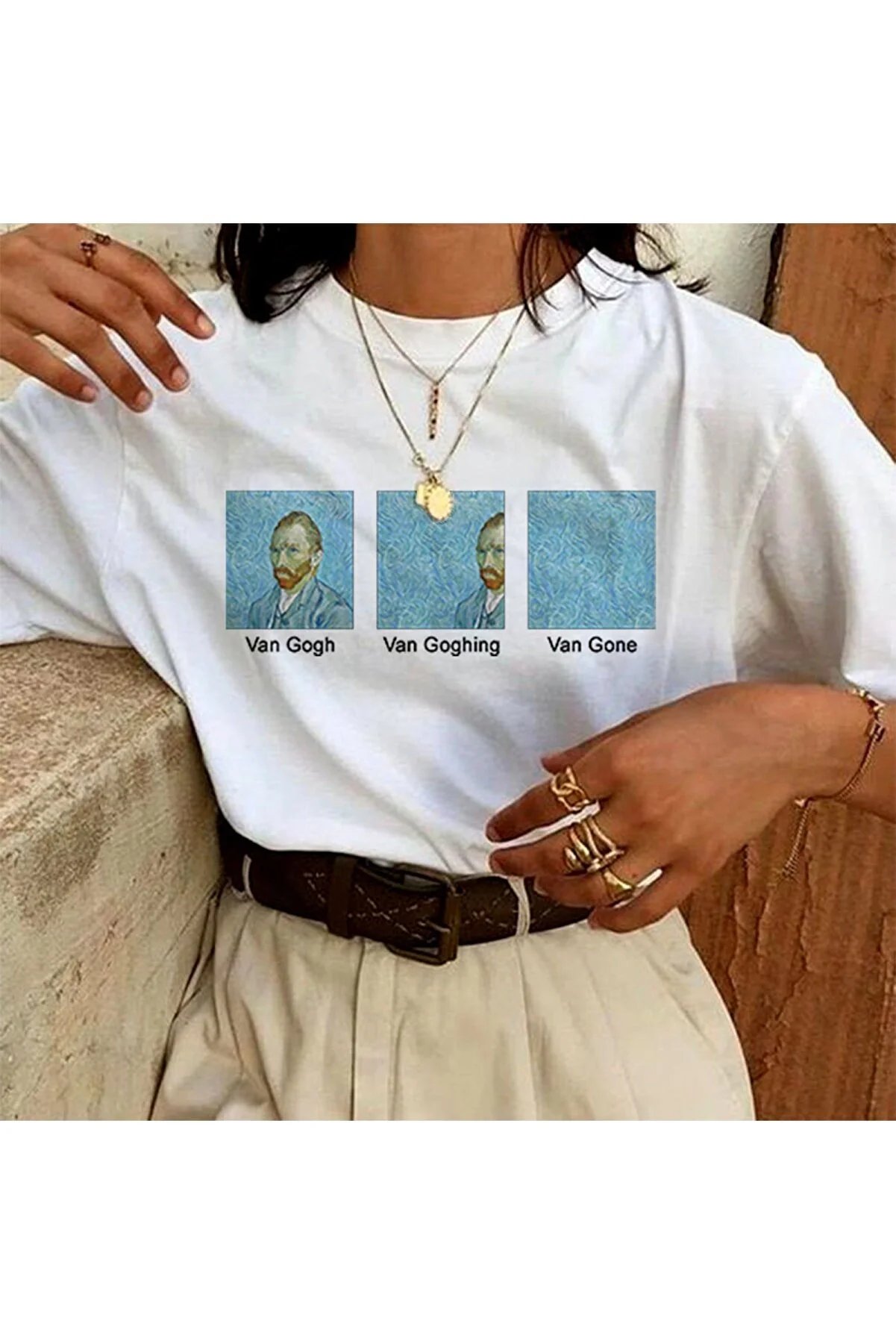 Pamuk Penye Oversize Van Gogh Tshirt